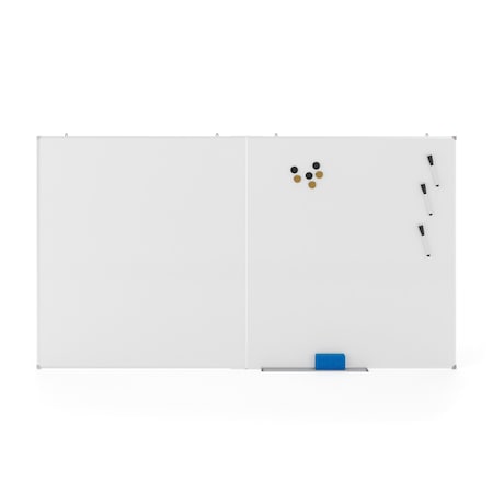 Flash Furniture HERCULES 72in. x 40in. Whiteboard, Alum Magnetic Dry Erase Board w/Wall Mount, Marker Tray, Eraser BR-FMW-91101-7240-GG